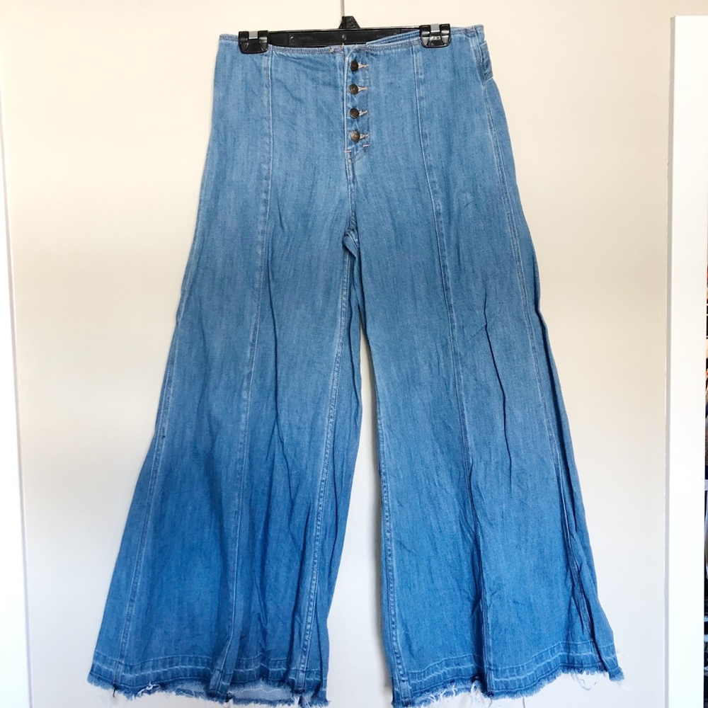 Free people wide leg cropped jeans